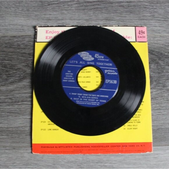 Vintage Little Golden Records 'Lets All Sing Together!' Childrens Vinyl Record-E - Picture 7 of 8